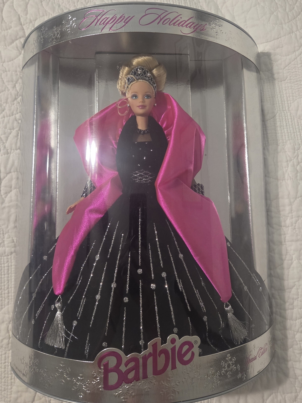 Barbie Happy Holidays Barbie Holiday Doll in Black & Pink Like New